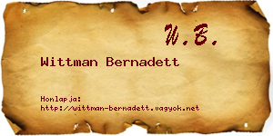 Wittman Bernadett névjegykártya
